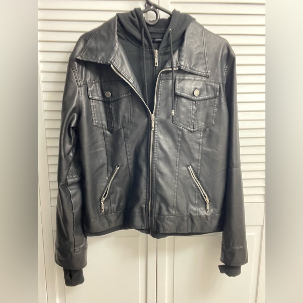 Women's Black Faux Leather Jacket